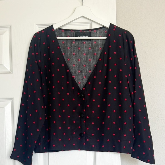 Reformation Arabella Polka Dot Pj Top - Picture 2 of 6
